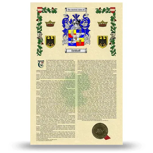 Eickhoff Armorial History with Coat of Arms