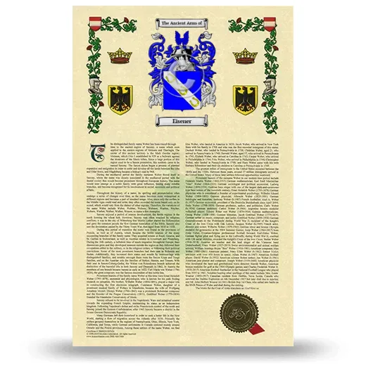 Eisener Armorial History with Coat of Arms