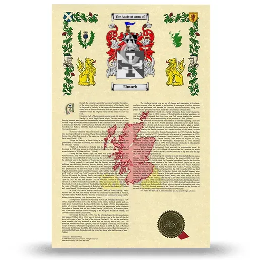 Elmark Armorial History with Coat of Arms