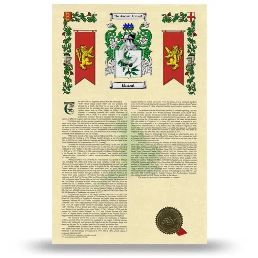 Elmont Armorial History with Coat of Arms
