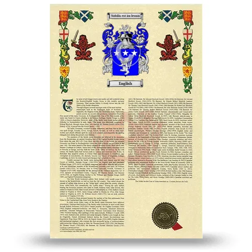 English Armorial History with Coat of Arms