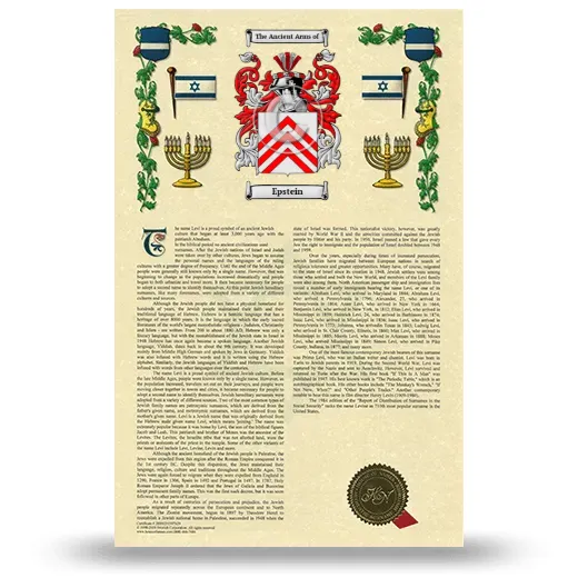 Epstein Armorial History with Coat of Arms