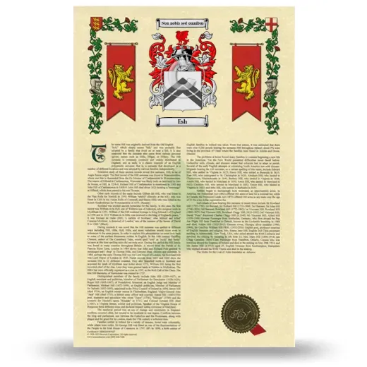 Esh Armorial History with Coat of Arms