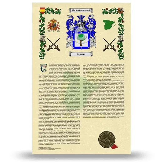Espana Armorial History with Coat of Arms