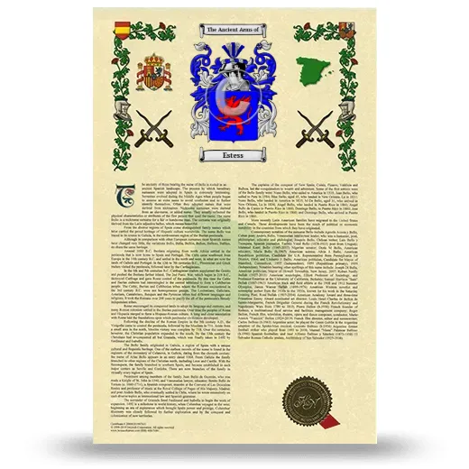 Estess Armorial History with Coat of Arms