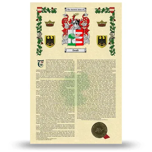 Ewalt Armorial History with Coat of Arms