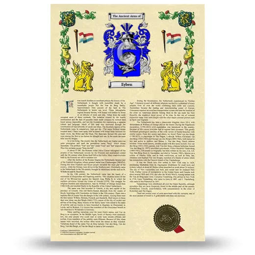 Eyben Armorial History with Coat of Arms