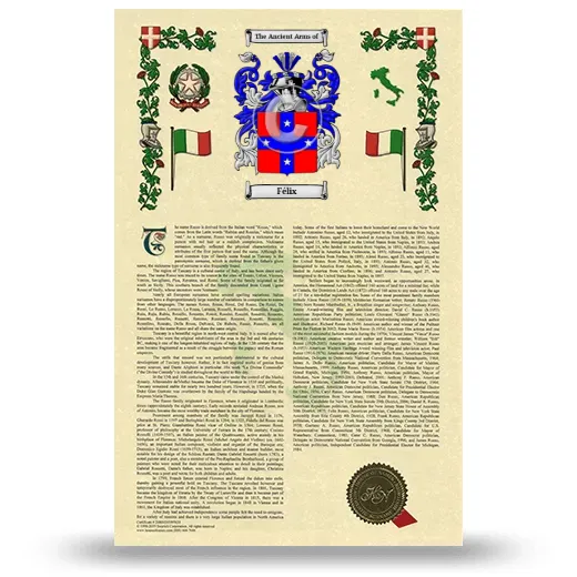 Félix Armorial History with Coat of Arms