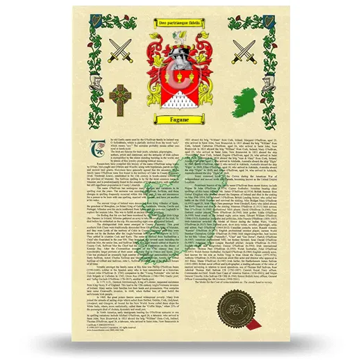 Fagane Armorial History with Coat of Arms