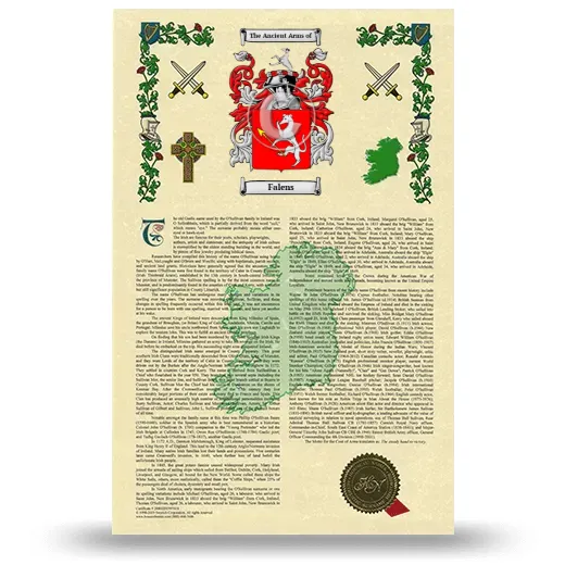 Falens Armorial History with Coat of Arms