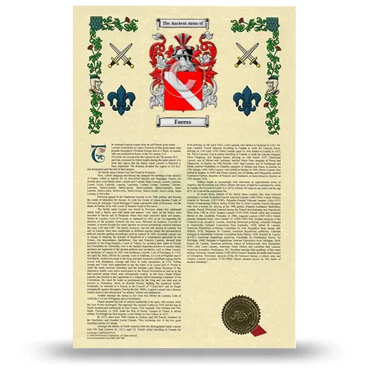 Faress Armorial History with Coat of Arms