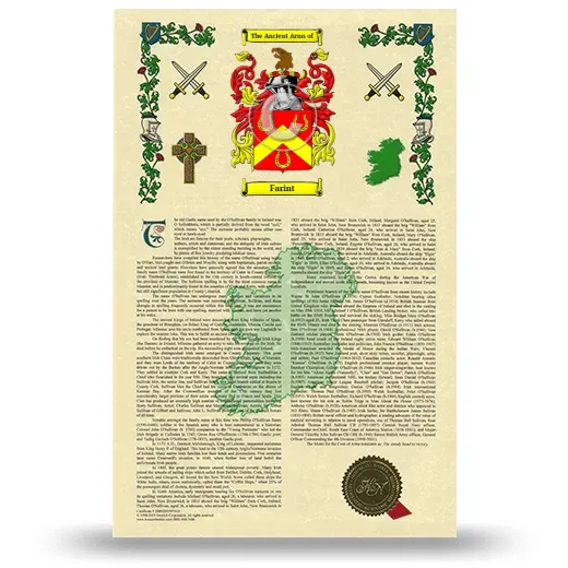 Farint Armorial History with Coat of Arms