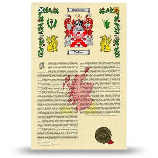 Farlene Armorial History with Coat of Arms