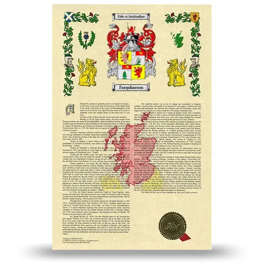 Farquharson Armorial History with Coat of Arms
