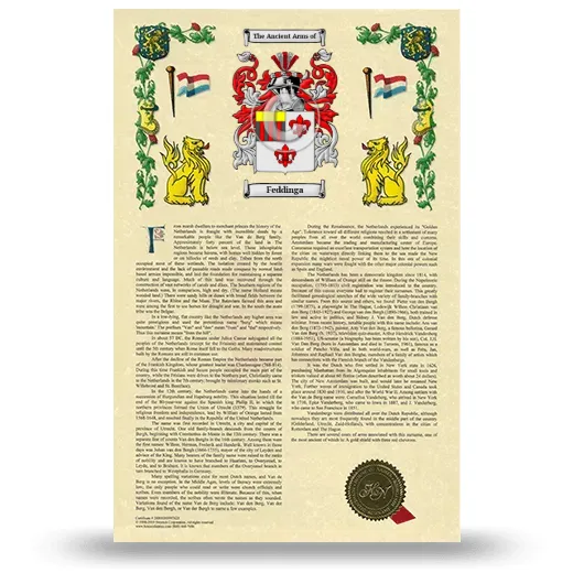 Feddinga Armorial History with Coat of Arms