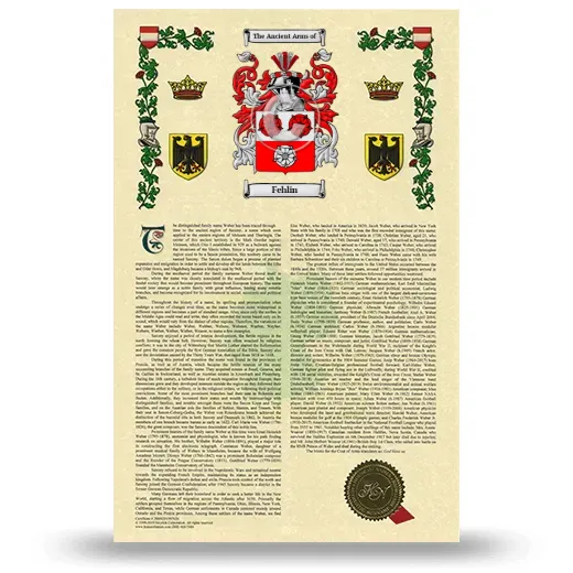 Fehlin Armorial History with Coat of Arms