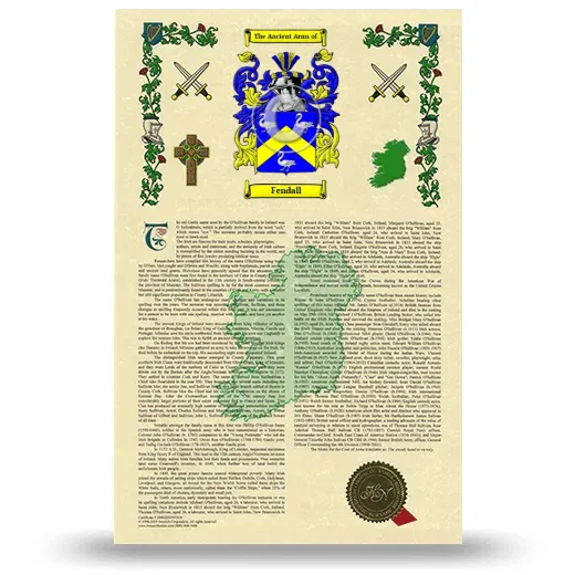 Fendall Armorial History with Coat of Arms