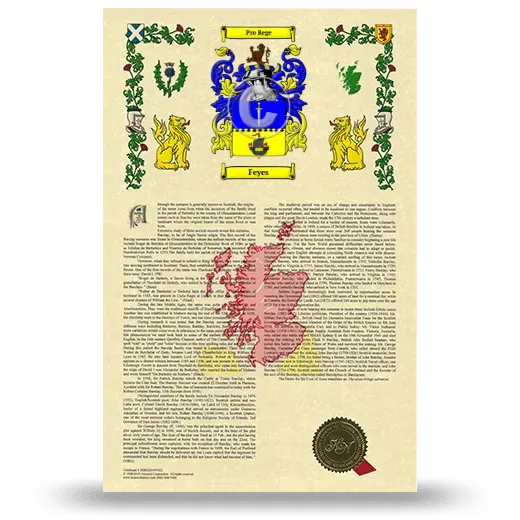 Feyes Armorial History with Coat of Arms