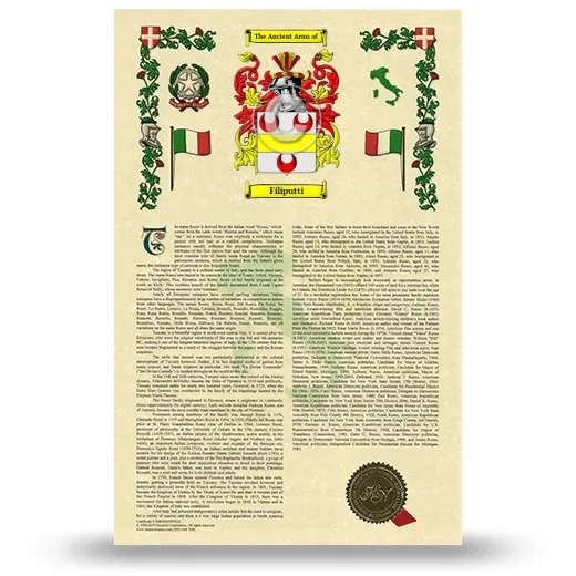 Filiputti Armorial History with Coat of Arms