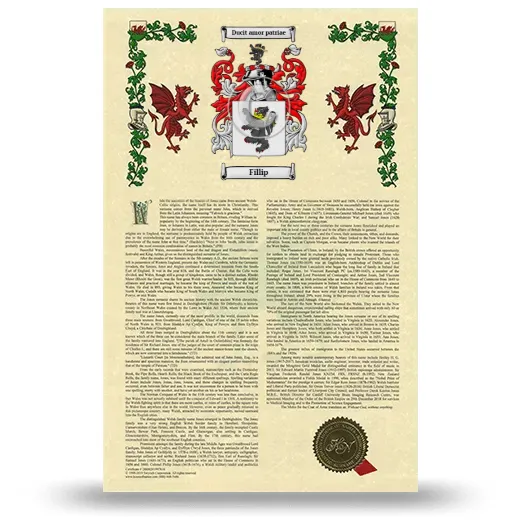 Fillip Armorial History with Coat of Arms