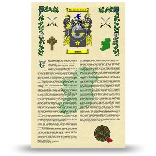 Finnan Armorial History with Coat of Arms