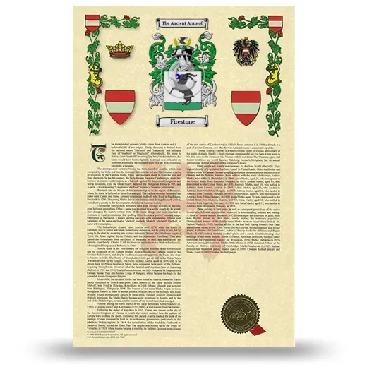 Firestone Armorial History with Coat of Arms