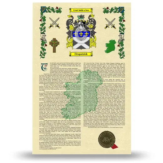 Fitzpatrick Armorial History with Coat of Arms