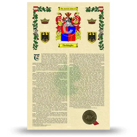 Flechingler Armorial History with Coat of Arms