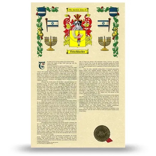 Fleischhacker Armorial History with Coat of Arms