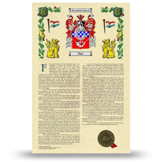 Flers Armorial History with Coat of Arms