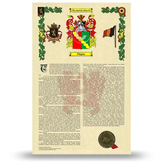 Flogen Armorial History with Coat of Arms
