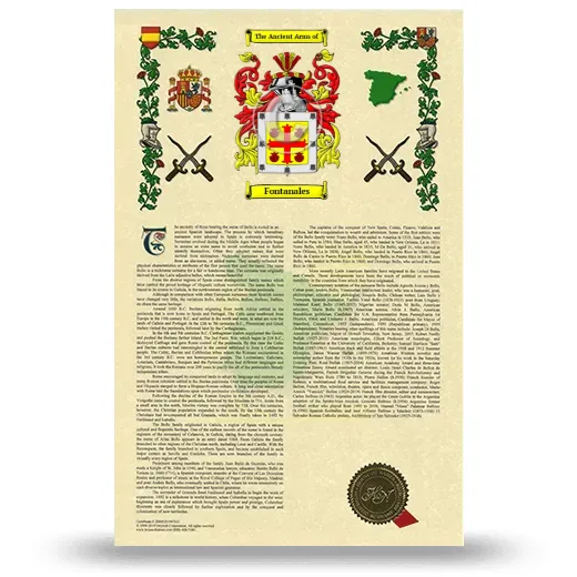 Fontanales Armorial History with Coat of Arms