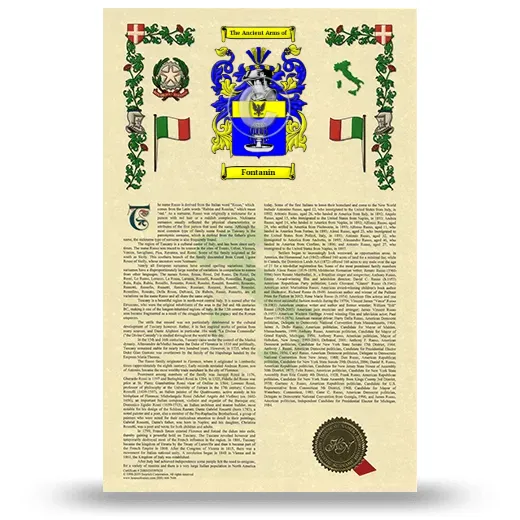 Fontanin Armorial History with Coat of Arms