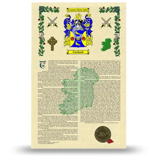 Forehand Armorial History with Coat of Arms