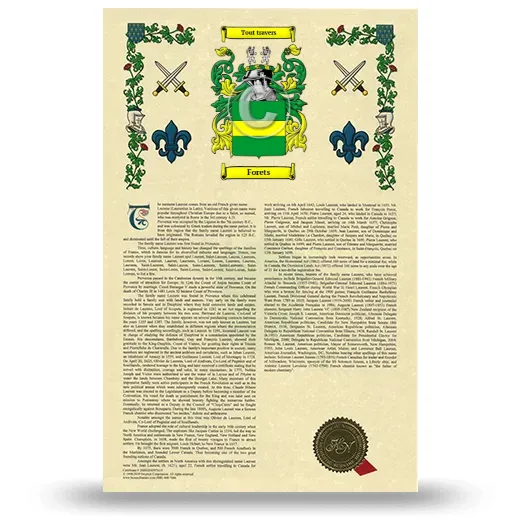 Forets Armorial History with Coat of Arms