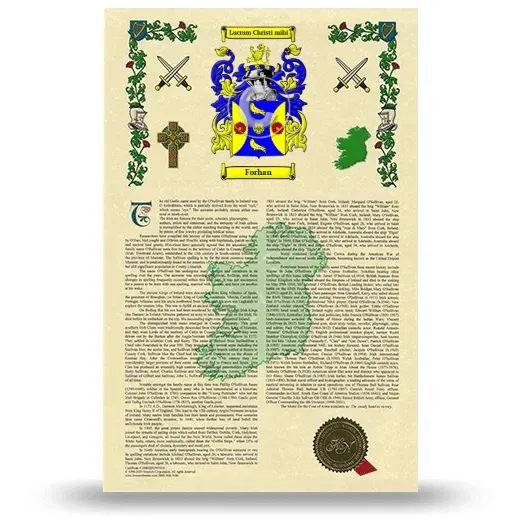 Forhan Armorial History with Coat of Arms