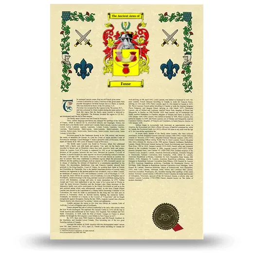 Fosse Armorial History with Coat of Arms