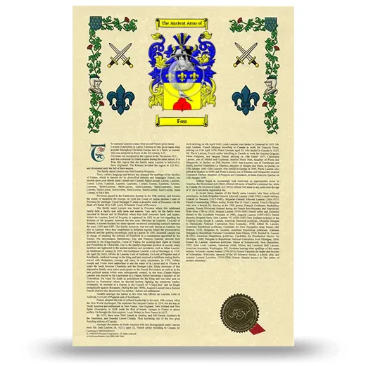 Fou Armorial History with Coat of Arms