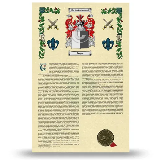 Foyes Armorial History with Coat of Arms