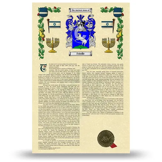 Friedle Armorial History with Coat of Arms