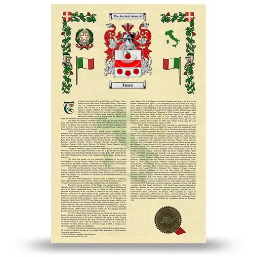 Fusca Armorial History with Coat of Arms