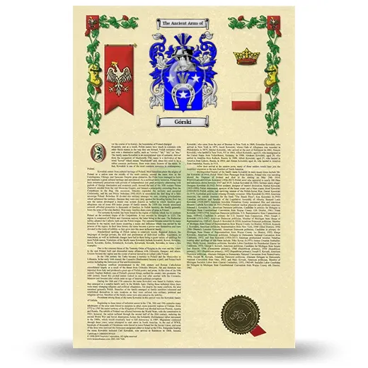 Górski Armorial History with Coat of Arms