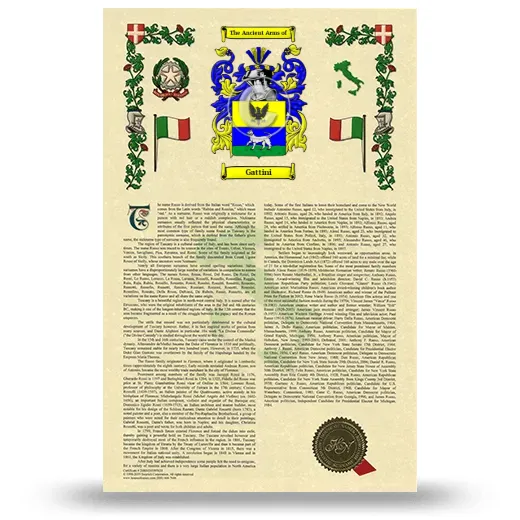 Gattini Armorial History with Coat of Arms