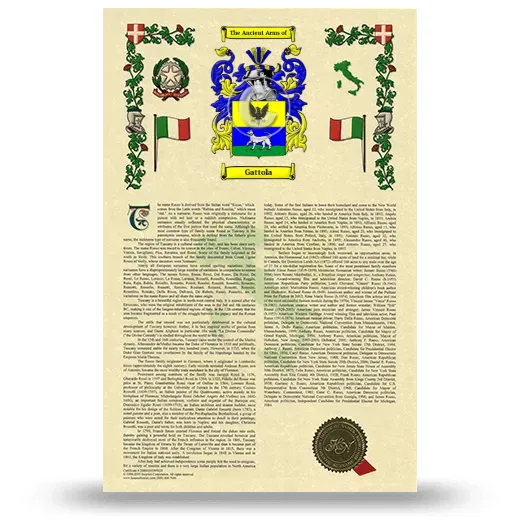 Gattola Armorial History with Coat of Arms