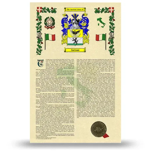 Gattoni Armorial History with Coat of Arms
