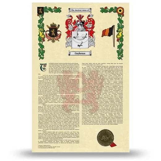 Gaykema Armorial History with Coat of Arms