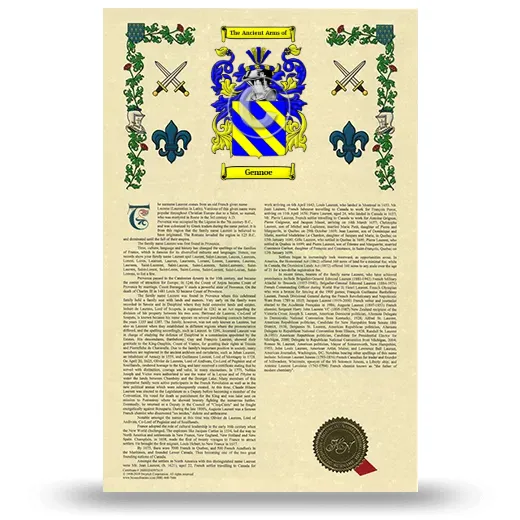 Gennoe Armorial History with Coat of Arms