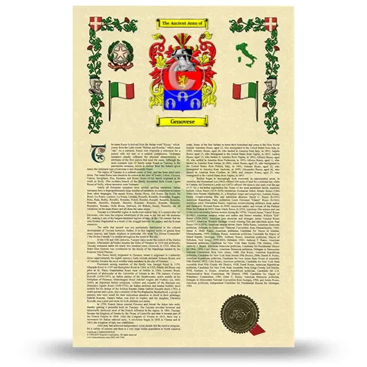 Genovese Armorial History with Coat of Arms