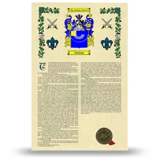 Gentrup Armorial History with Coat of Arms