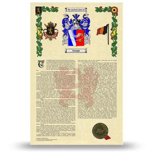 George Armorial History with Coat of Arms